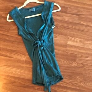 Michael Stars Wrap Green Tie Tunic